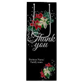 Dank je wel Waardering Poinsettia Bloemstuk Zwart Wijn Cadeautas (Voorkant)