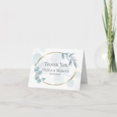 Dank je wel | Waterverf Eucalyptus in stoffig blau Bedankkaart (Voorkant)