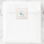 Dank je wel Waterverf Floral Burlap Vierkante Sticker (Tas)