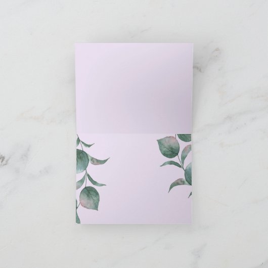 Dank je wel | Waterverf lavendel pioenrozen Bedankkaart (Binnen)