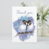 Dank je wel Waterverf Lovevogels Garden Bird Bedankkaart (Staand voorkant)
