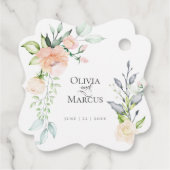 DANK JE WEL | Waterverf Pastel Bloemen Bedankjes Labels (Achterkant)