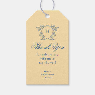 Dank je wel Whimsical Wapenschild Gele Bruiloftsbo Cadeaulabel
