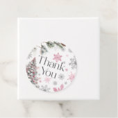 Dank je wel Winter Wonderland Roze Bedankjes Labels (In situ)