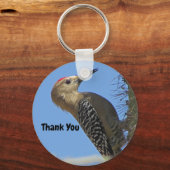 Dank je wel Woodpecker Saguaro Cactus Foto Bird Sleutelhanger (Voorkant)