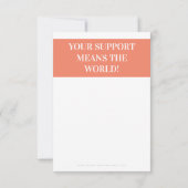 DANK JE WEL zakelijke order invoegen moderne oranj Bedankkaart (Achterkant)