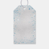 Dank je wel zilver blauwe glitters ballonnen Sweet Cadeaulabel (Achterkant)