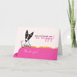 Dank je wel, zo blij roze bedankkaart