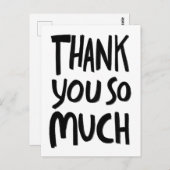 DANK JE WEL ZO VEEL Rough Brushstrokes B&W AANGEPA Briefkaart (Voorkant / Achterkant)