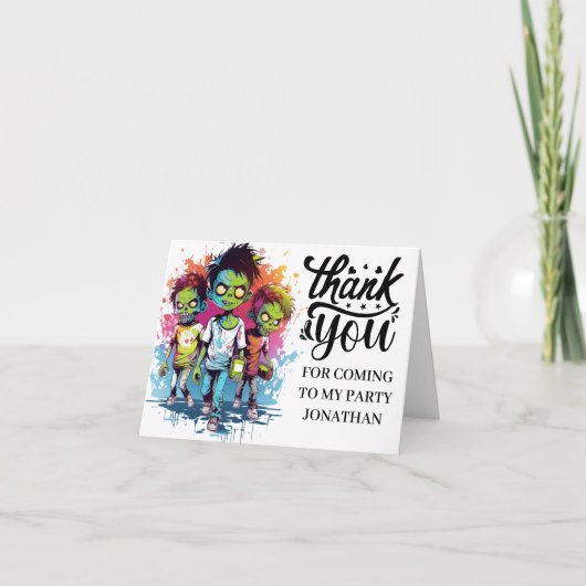 DANK JE WEL zombie kostuums voor kinderen Bedankkaart (Voorkant)