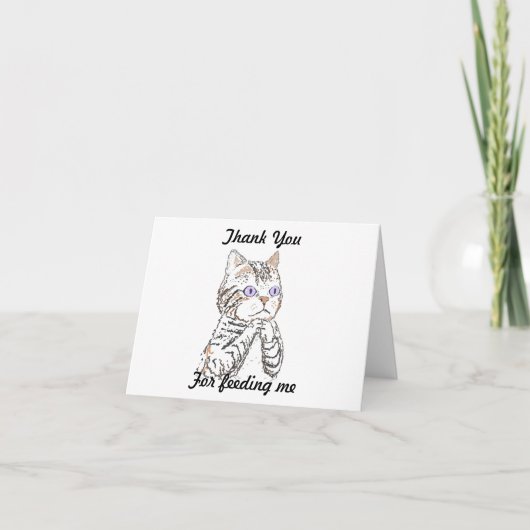 Dank je wel - zorg voor de kat bedankkaart (Voorkant)