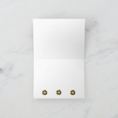 Dank je wel zwart gele bloemen bedankkaart (Binnen)