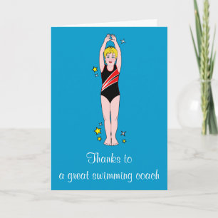 Dank je wel: zwemcoach bedankkaart