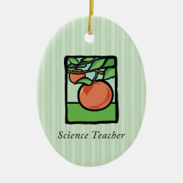 Dank je wetenschapsleraar, appel keramisch ornament