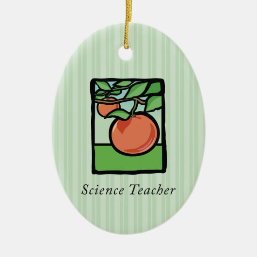 Dank je wetenschapsleraar, appel keramisch ornament (Voorkant)