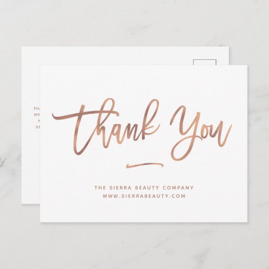 Dank je | White Custom Retail Small Business Briefkaart (Voorkant / Achterkant)