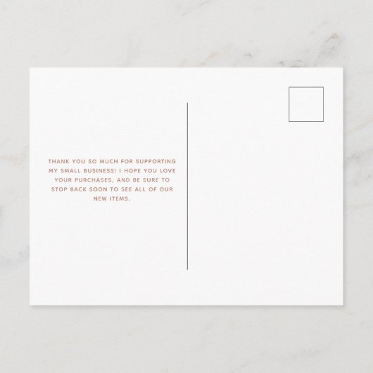 Dank je | White Custom Retail Small Business Briefkaart (Achterkant)