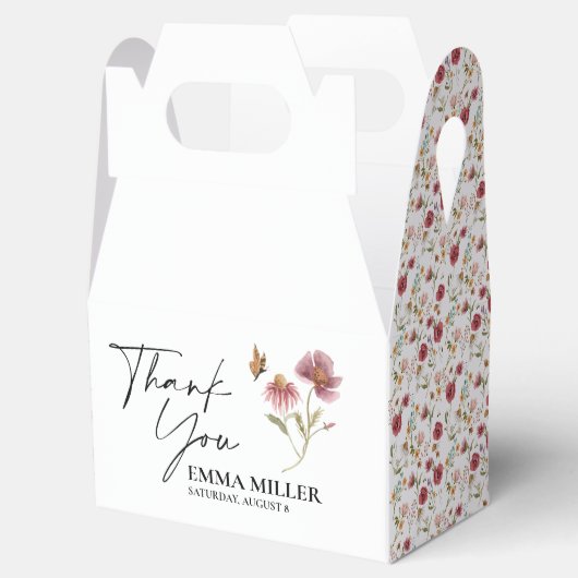 Dank je Wilde Bloem Bruidsfeestje Bedankdoosjes (Geopend)