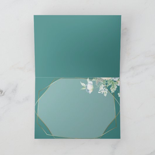 Dank je | Wilde bloemen en bessen geometrisch Bedankkaart (Binnen)