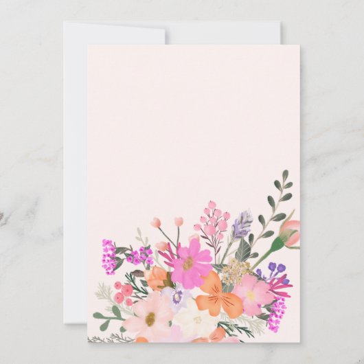 Dank je wilde bloemen pastel lente douche bedankkaart (Achterkant)