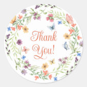 Dank je wilde bloemen Vlinders  Sticker (Voorkant)