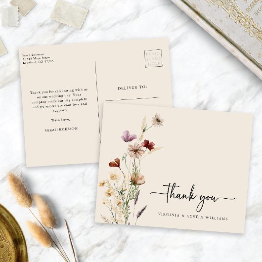 Dank je Wildflower Briefkaart