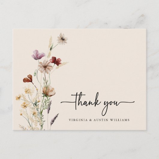 Dank je Wildflower Briefkaart (Voorkant)