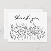 DANK JE Wildflowers Eenvoudig Aangepast Briefkaart (Voorkant / Achterkant)