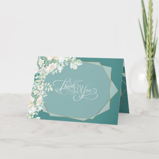 Dank je | Wildflowers en bessen geometrisch Bedankkaart (Voorkant)