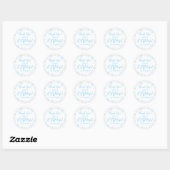 Dank je Winter ONEderland Blue Silver Snowflakes Ronde Sticker (Vel)