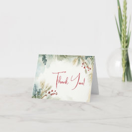 Dank je | Winter Waterverf groen Bedankkaart