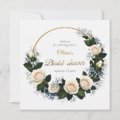 Dank je witte rozen & blauwe baby's adem bedankkaart (Voorkant)