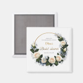 Dank je witte rozen & blauwe baby's adem magneet (Voorkant / Achterkant)