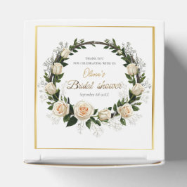 Dank je witte rozen en baby's adem bedankdoosjes