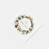 Dank je witte rozen en baby's adem servet (Hoek)