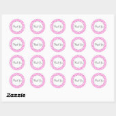 Dank Je Witte Stippen op Roze Sticker (Vel)