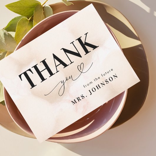 Dank je wolk negen hart script bruidsfeest bedankkaart