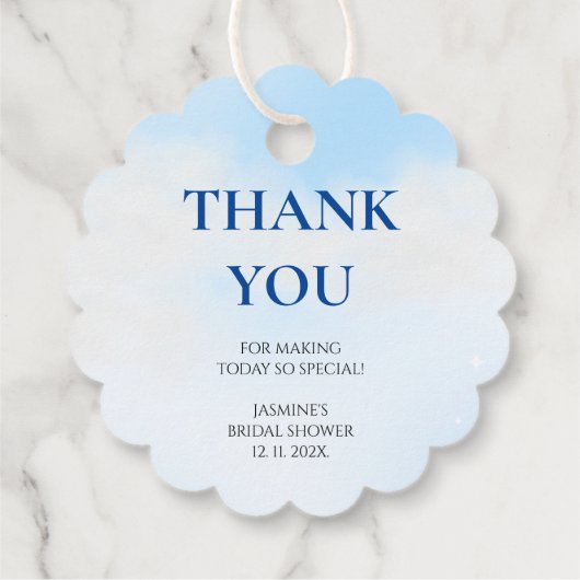 Dank je wolkje 9 pastel verloop bruids douche bedankjes labels (Achterkant)