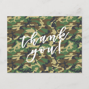 Dank je! Woodland Militair Camo Print Briefkaart