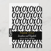 Dank je XOXO Knuffels Kusjes Minimalist Bedankkaart (Voorkant / Achterkant)