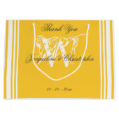 Dank je zachte gele zomer bruiloft chic monogram groot cadeauzakje (Voorkant)