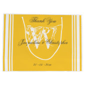 Dank je zachte gele zomer bruiloft chic monogram groot cadeauzakje (Achterkant)