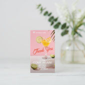 Dank je | Zakelijke cocktail Modern Roze Kortingskaartje (Staand voorkant)