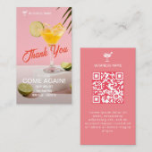 Dank je | Zakelijke cocktail Modern Roze Kortingskaartje (Voorkant / Achterkant)