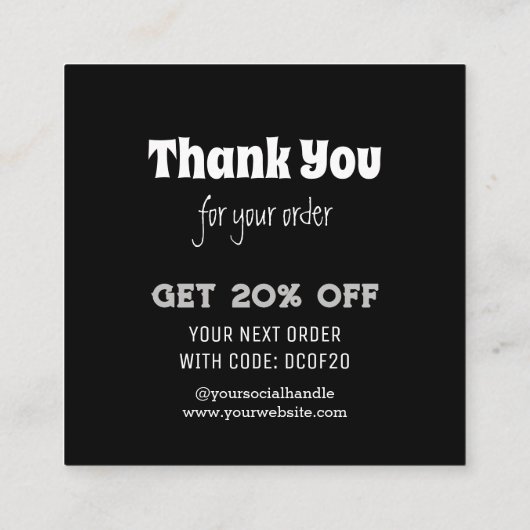 Dank je | Zakelijke minimalistische Logo Kortingskaartje (Achterkant)