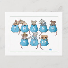 Dank je zakmuizen ansichtkaart briefkaart