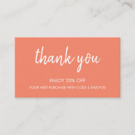 Dank je Zalm | Modern minimalistisch handgeschreve Kortingskaartje