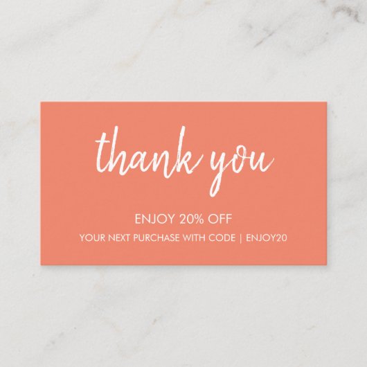 Dank je Zalm | Modern minimalistisch handgeschreve Kortingskaartje (Voorkant)