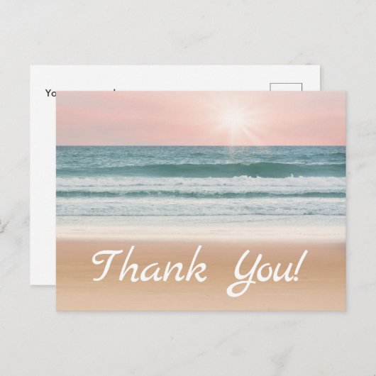 Dank je. Zand, lucht en Zee. Briefkaart (Voorkant / Achterkant)