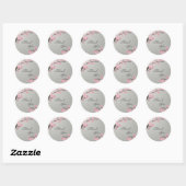 Dank je zegelroze Cherry Blossom Wedding Ronde Sticker (Vel)